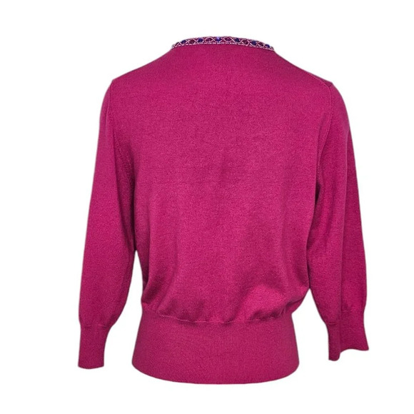 Tibi Womens Silk Angora Jewelled Button Front Cardigan Size Medium 3/4 Sleeve - Picture 5 of 8